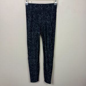 Sweaty Betty Leggings Womens XS Black Zero Gravity Running Scroll Print Mesh Pck